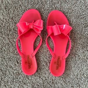 Valentino pink bow jelly sandals